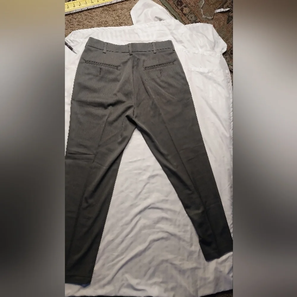 Structure Slim Fit Men's Heather Grey Flat Front Dress Pants 30x30 - Picture 9 of 11